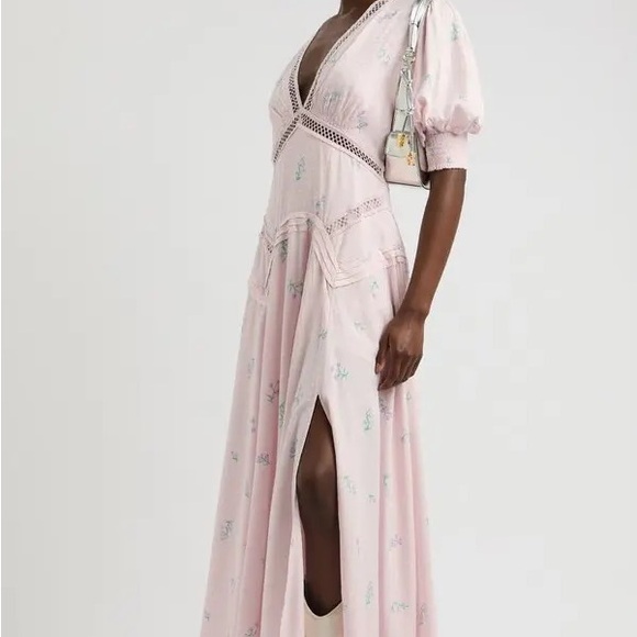 Free People Pink Floral Maxi Dress Size 12 - Picture 13 of 14